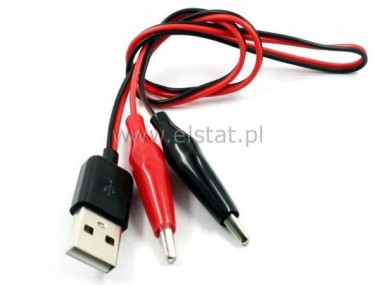Kabel USB A z krokodylkami l=80cm