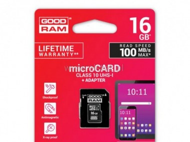 Karta pamici microSD 16GB UHS I Goodram adapter