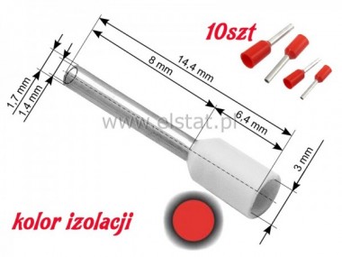 Kocwka rurkowa izolowana  1,0  L= 8mm (10szt)