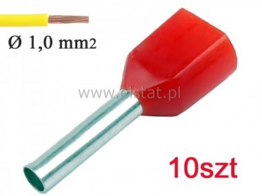 Kocwka rurkowa izolowana 2x1,0  L= 10mm (10szt) 