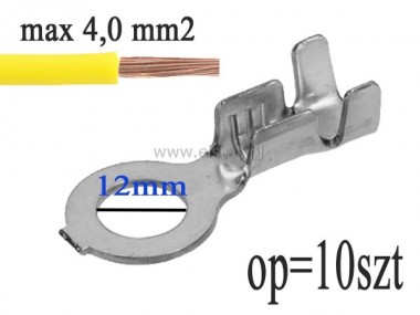 Konektor ( oczko ) metal; 12mm; kabel 4mm2 (10szt)
