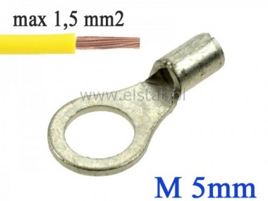 Konektor ( oczko ) cynk; 5mm; kabel 0,5- 1,5mm2