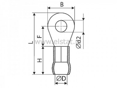 Konektor Oczkowy ( kabel 6mm2 ), oczko M6