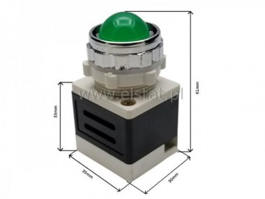 Kontrolka; AD1125/40  LED 20mm; zielona; 230V