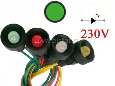 Kontrolka  zielona  LED 20mm; 230VAC