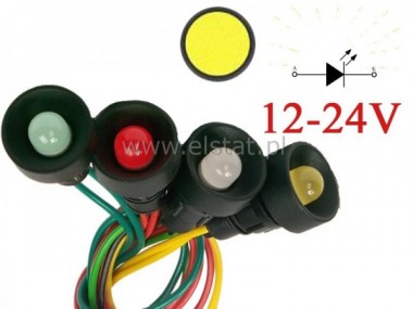 Kontrolka  żółta  LED 10mm   12-24V  AC/DC