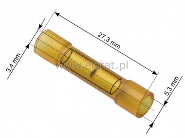 Łącznik kabla izolowany  żółty; 4mm2