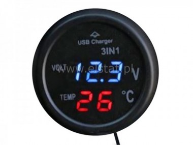 ad. USB; miernik temperatury i woltomierz