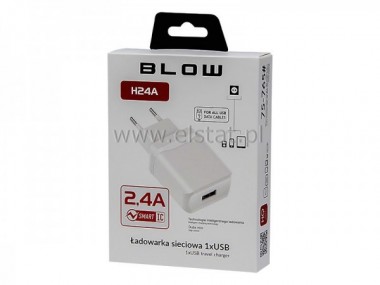 adowarka sieciowa 1x  USB  ( 2,4A ) biaa