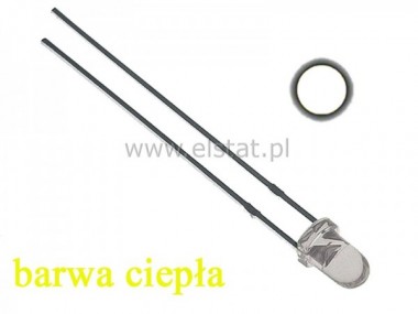 LED 3mm biaa ciepa-neutral 5cd 30st. 4500K 3,2V