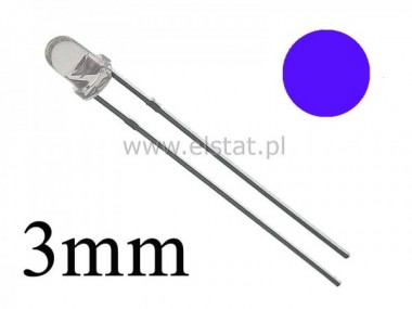 LED 5mm  Ultrafiolet jasno 14mW  30mA  3 - 3,8V