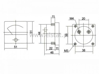 Miernik analogowy amperomierz 10A  z bocznikiem