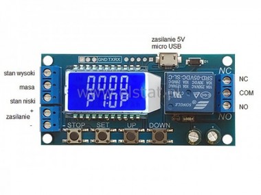 Modu timera z przekanikiem 0.1s-9999min z LCD