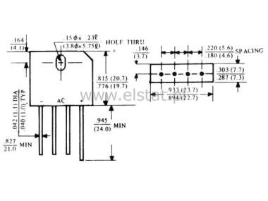 Mostek prostow. KBU 8M ( paski )  8A  1000V 