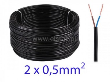 OMY kabel energetyczny 2x0.5mm  300V czarny