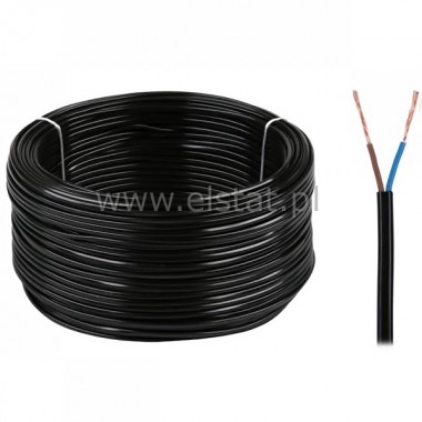 OMYP kabel energetyczny 2x1,5mm 300V paski czarny