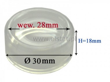 Osonka silikonowa na przycisk wystajcy, h=18mm