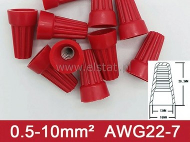 P6 zczka kablowa nakrcana czerwona 0.2-10mm2