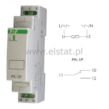 PK-1P Przekanik w obud.na szyn DIN 12VAC/DC 16A