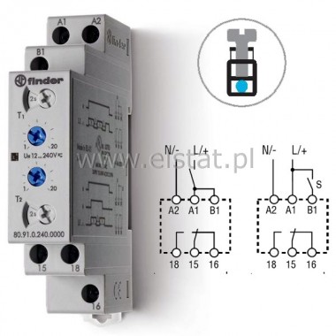 Przekanik czasowy 80.91 (12-250V AC/DC, 16A, 1P)