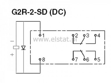 Przekanik G2R-2-SD 24VDC 2x prze. OMRON, DIODA