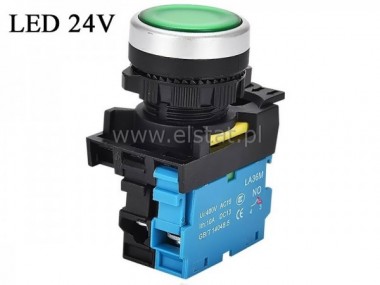Przełącznik stabilny zielony; LED 24V; NO 