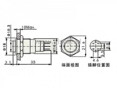 Przycisk chwilowy 16mm wyst. stal 230V