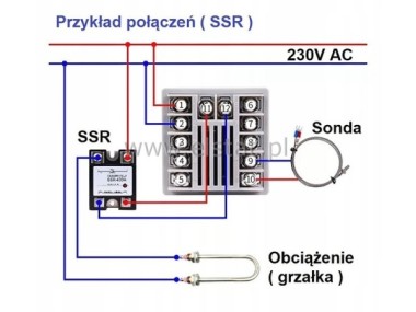 Regulator temperatury; SSR; przekanik 5A; 230V