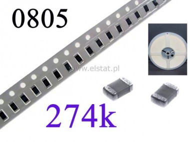 Rezystor 274K-0805; SMD;  0,1W; rolka 5000szt