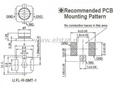 SMA mskie U.FL ( IPEX) proste SMD