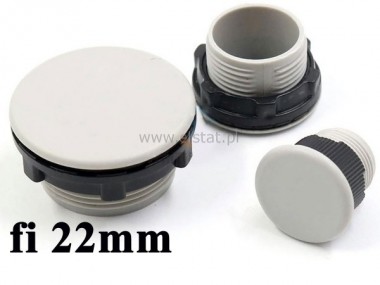 Szara za�lepka na otw�r fi 22mm; maskownica