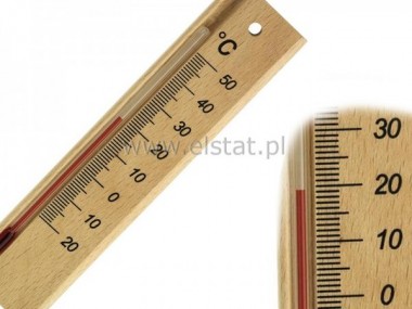 Termometr analogowy; drewno; buk; -20 do +50 °C