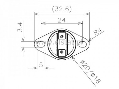 Termostat bimetaliczny 16A 250VAC 75�C pionowy NC