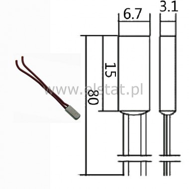 Termostat bimetaliczny metalowy ( NC 6A 70C 250V)