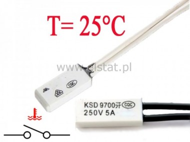Termostat bimetaliczny NO 25C 5A/250V KSD9700