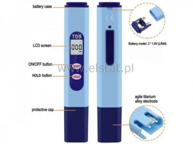 Tester jakoci wody pitnej TDS niebieski 1-999PPM 