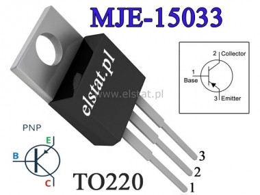 Tranzystor MJE 15033; PNP; 250V; 8A; 50W; TO220