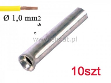 Tulejka metalowa  1x10mm  KRN010010 ( 10szt)