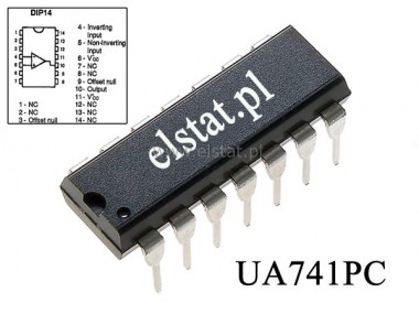 UA 741PC =  LM 741CP  DIP14; wzmacniacz; 3-18V