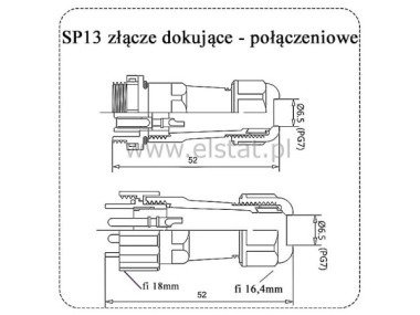 Wodoodporne zcze 1 pin; IP68; SP13; rozczne