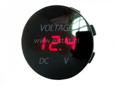 Woltomierz okrgy  LED czerwony 5-48V, hermetyk