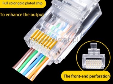 Wtyk sieciowy 8P/8C  RJ45  ( kat. 6E ); przelotowy