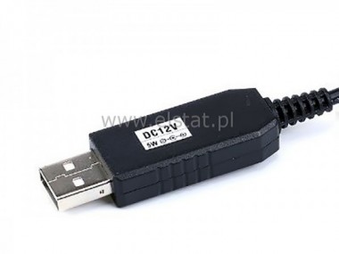 Zasilacz 12V z wtyku USB - 5V na 12V; DC 5.5/2.5mm