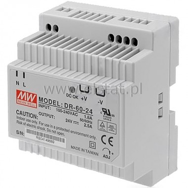 Zasilacz impuslowy, szyna DIN ( 24V 2,5A  60W )  