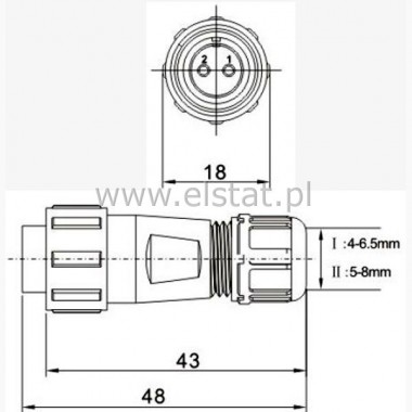 Zcze przemysowe SP1310/S2-6 GN kabel ( 2P 13A )