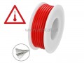 Kabel silikonowy - czerwony; cynowana mied 0,5mm2