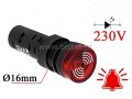 Kontrolka LED 19mm otw�r= 16mm 230V AC z buzzerem