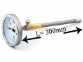 Termometr tarczowy bimetal, sonda 300mm, 500C