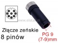 Z��cze M12 8-pin; proste; �e�skie; �rubowe