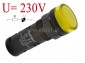 Kontrolka   AD16-16E, 230V żółta  16mm/39mm